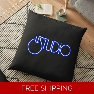 Floor Pillow Case A White & Blue logo